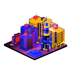 Isometric building in retro style png