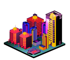 Isometric building arrangement png