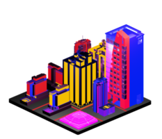 Isometric building arrangement png