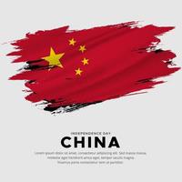 New design of China independence day vector. China with abstract brush flag vector