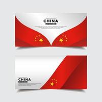 colección de carteles de diseño del día de la independencia de china. día de la independencia de china con vector de bandera ondulada.