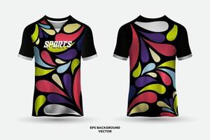 camiseta de diseño futurista y fantástico adecuada para carreras, fútbol, juegos, deportes electrónicos y ciclismo. vector