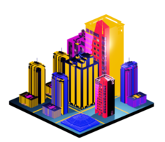 Isometric building in retro style png