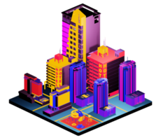 Isometric building arrangement png