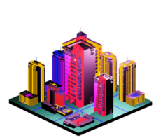 Isometric building arrangement png