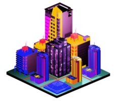 Isometric building in retro style png