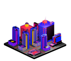 Retro isometric building png