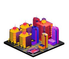 Isometric building in retro style png