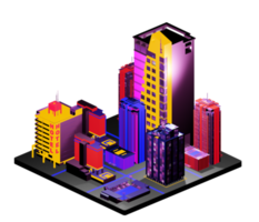 Retro isometric building png