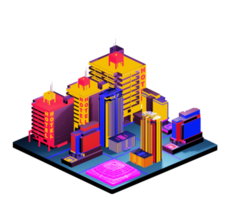 Isometric building in retro style png