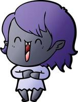 cute cartoon happy vampire girl vector