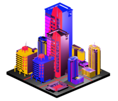 Isometric building arrangement png