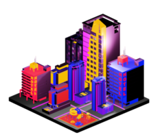 Isometric building arrangement png