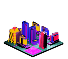 Retro isometric building png