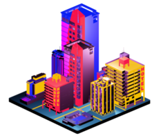 Isometric building in retro style png