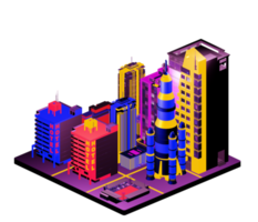 Isometric building in retro style png