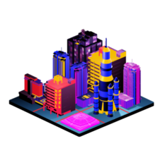 Isometric building arrangement png