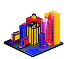 Isometric building arrangement png