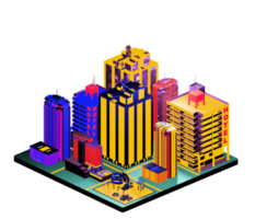 Retro isometric building png