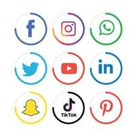 Social media icons set Logo Vector Illustrator