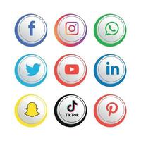 Social media icons set Logo Vector Illustrator