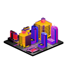 Retro isometric building png