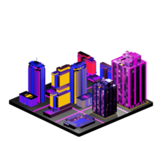 Retro isometric building png