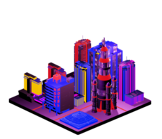 Isometric building in retro style png