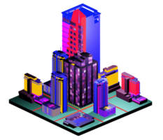 Isometric building arrangement png