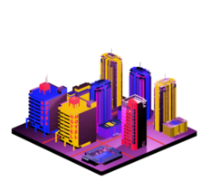 Isometric building in retro style png