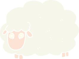 flat color illustration of farting sheep vector