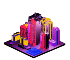 Isometric building arrangement png