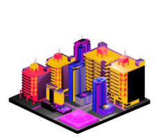 Isometric building in retro style png