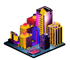 Isometric building arrangement png