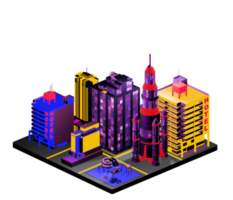 Isometric building arrangement png