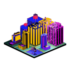 Retro isometric building png