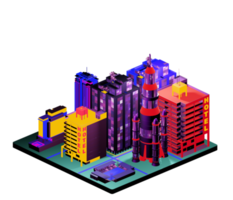 Isometric building in retro style png