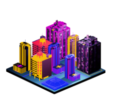 Isometric building arrangement png