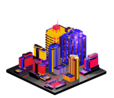 Retro isometric building png