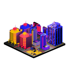 Retro isometric building png