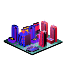 Isometric building in retro style png