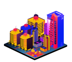 Isometric building in retro style png