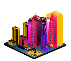 Isometric building arrangement png