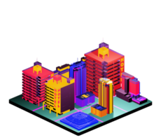 Isometric building arrangement png