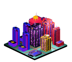 Isometric building arrangement png