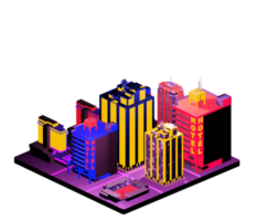 Retro isometric building png