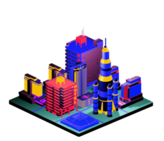 Isometric building arrangement png