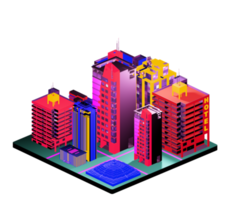 Isometric building in retro style png