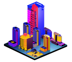 Isometric building arrangement png