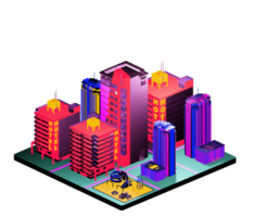 Retro isometric building png